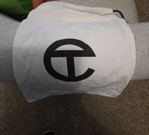 Telfar White and Black Logo Dust Bag